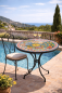 Preview: Table de jardin sicilienne en pierre de lave avec motif soleil méditerranéen
